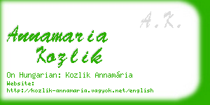 annamaria kozlik business card