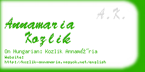 annamaria kozlik business card